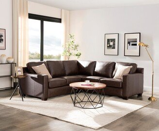 Strick & Bolton Hansen Chestnut Brown 2-piece Sectional - 95Wx95Dx36H