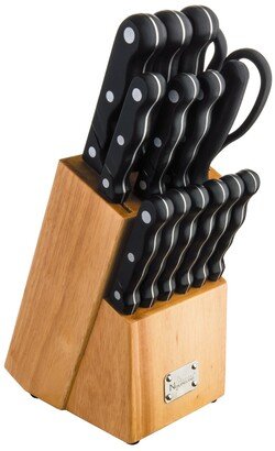 New England Cutlery 15 Piece Knife Set with Wooden Block