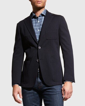 Men's Solid Wool Jersey Blazer