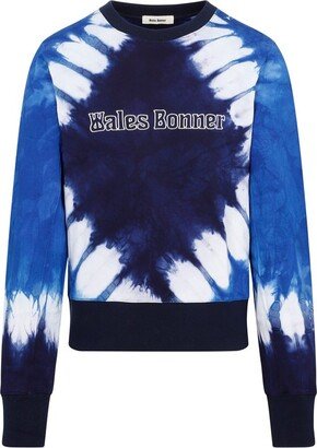 Tie-Dyed Logo-Embroidered Crewneck Sweatshirt