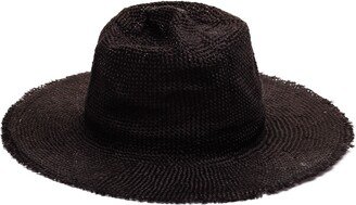 Justine Hats Black Remi Straw Hat