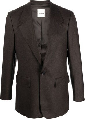 Virgin-Wool Single-Breasted Blazer-AA