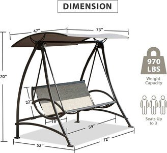 Niuphia Outdoor Porch Swing with Adjustable Canopy and Durable Steel Frame