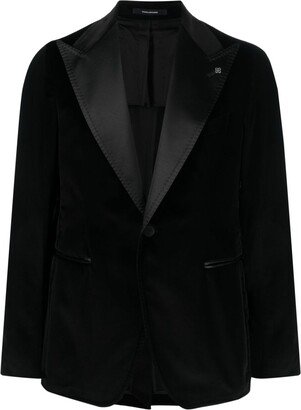 Peak-Lapel Single-Breasted Blazer