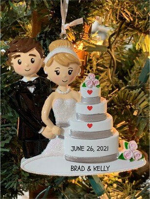 Wedding Cake Couple-Wedding-Bride & Groom-Just Married-Happy Anniversary-Hair Color & Race Are Not An Option-Sample Only