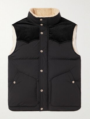 Cotton-Corduroy and Shearling-Trimmed Shell Down Gilet