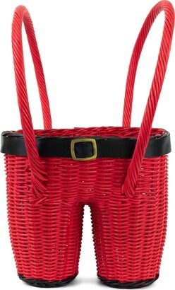 G6 Collection Hand Woven Santa Pants Rattan Easter Basket Christmas Storage Bin Organizer Cute Nursery Home Decor Handmade Handcrafted Gift