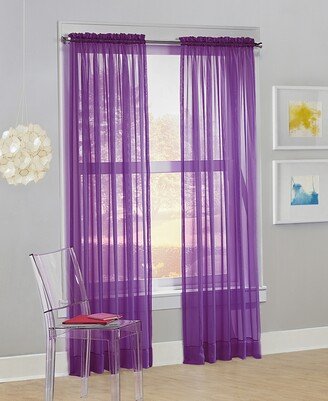 No. 918 Calypso Voile Sheer Rod Pocket Curtain Panel, 63 L x 59 W