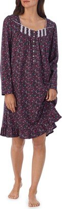 Floral Long Sleeve Knit Nightgown