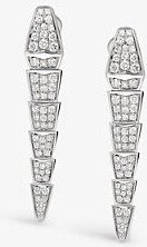 Womens White Gold Serpenti 18kt White-gold Earrings With Full Pavé Diamonds