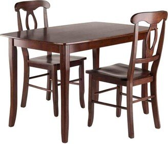 Winsome Dinette 3 Piece Set Dining Table with 2 Key Hole Back Chairs - 47.24Wx29.53Dx29.13H