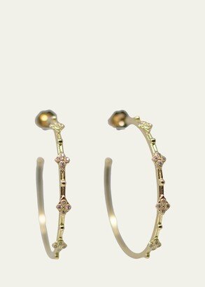 18K Yellow Gold Diamond Crivelli Hoop Earrings