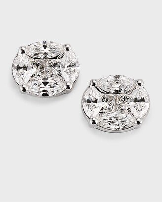 18k White Gold Diamond Stud Earrings