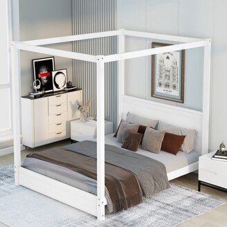 GEROJO Queen Canopy Platform Bed with Headboard