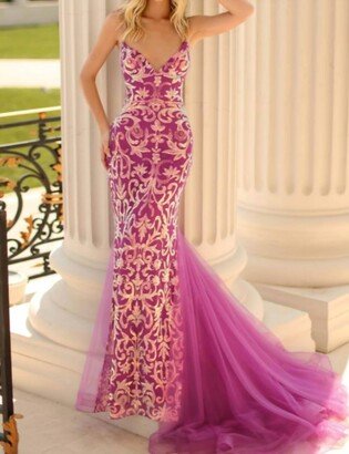 Clarisse Evening Gown In Magenta