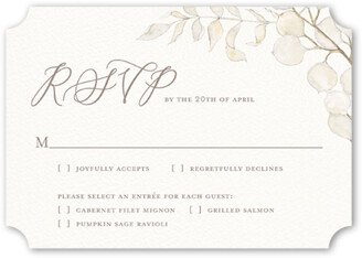 Rsvp Cards: Quiet Sprigs Wedding Response Card, Grey, Pearl Shimmer Cardstock, Ticket