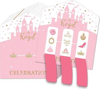 Big Dot Of Happiness Little Princess Crown - Party Game Pickle Cards - Pull Tabs 3-in-a-Row 12 Count