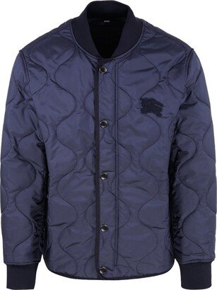Logo Patch Quilted Bomber Jacket
