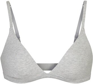 Cotton Jersey Triangle Bralette | Light Heather Grey