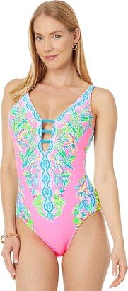 Jaspen One-Piece (Havana Pink Orchid Soiree Engineered One-Piece) Women's Swimsuits One Piece