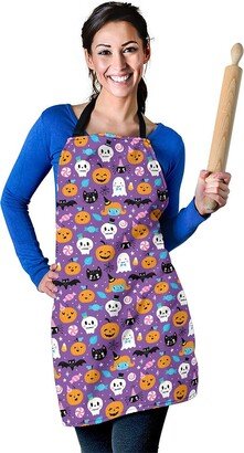 Halloween Pattern Apron - Printed Custom With Name/Monogram Perfect Gift For Lovers