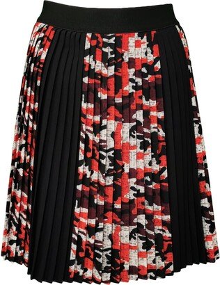 Lalipop Design Women's Mini Pleated Skirt With Camo & Black Digital Print