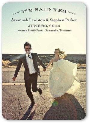 Wedding Announcements: Perfect Portrait Wedding Announcement, Black, Standard Smooth Cardstock, Rounded