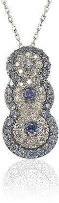 Suzy Levian Sapphire and Diamond Accent Sterling Silver Graduating Pendant