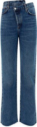 Criss-Cross Waisted Straight-Leg Jeans-AA