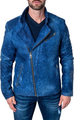 Gene Blue Leather Jacket