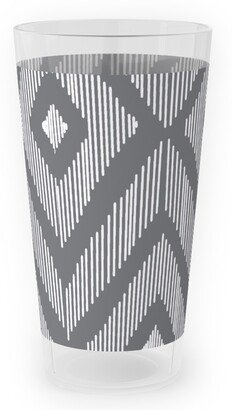 Outdoor Pint Glasses: Ikat Outdoor Pint Glass, Gray