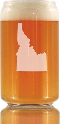 Idaho State Outline Beer Can Pint Glass, Etched Gifts For Idahoans - 16 Oz