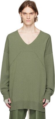 Green V-Neck Sweater-AA