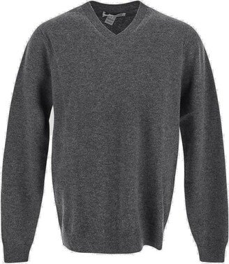 V-Neck Long-Sleeved Jumper-AG