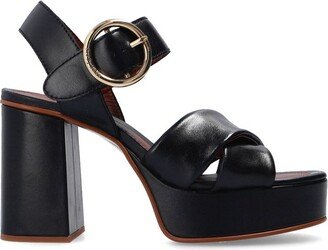 Buckle-Strap Platform Sandals