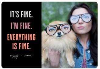 Magnets: Everything Is Fine Magnet, 3X5, Pink