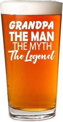 Grandpa The Man Myth Legend Pint Beer Glass Christmas Gift For Father's Day Funny Dad Mug