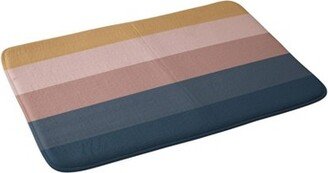 Colour Poems Minimal Retro Striped Memory Foam Bath Mat Blue/Pink