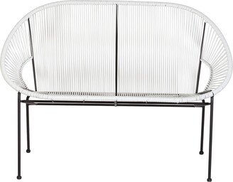 Walnut decor White Acapulco Love Seat