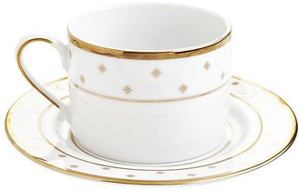 Set of 4 Bunny Williams Gold Star Teacup & Saucer