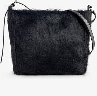 Black Brushed Leather Shoulder bag