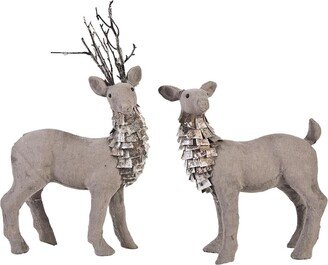 A & B Home 21.5 in H Brown Foam/Burlap/Twig Standing Deer