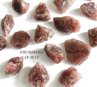 Raw High Grade Strawberry Quartz, Red Aventurine, Rough Aventurine