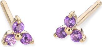 Spells of Love Amethyst Mini Fleur Studs Gold