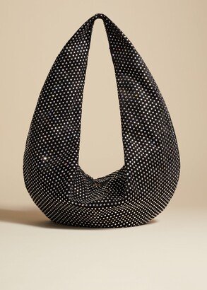 The Large Olivia Hobo in Black with Crystals
