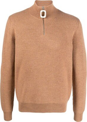 Puller half-zip ribbed jumper