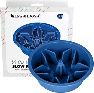 Leashboss Elevated Slow Feed Bowl - Blue - 1.5 Cup