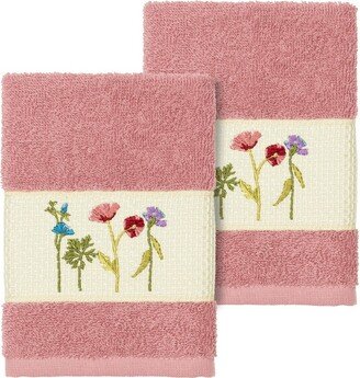 Serenity Embellished Washcloth - Set of 2 - Tea Rose