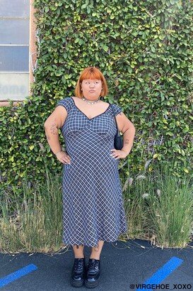 Plus Size Plaid Midi Dress