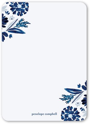 Thank You Cards: Bunched Corners Personal Stationery, Blue, 5X7, Standard Smooth Cardstock, Rounded